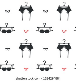 Seamless pattern with underwear on white background. Vector