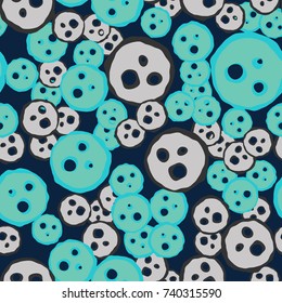 Seamless pattern. Uneven circles with holes. Funny camouflage.