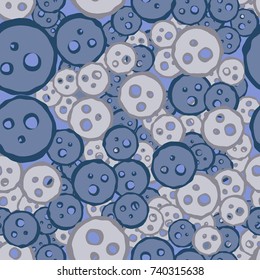 Seamless pattern. Uneven circles with holes. Funny camouflage.