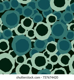 Seamless pattern. Uneven circles in random order. Fashionable camouflage.