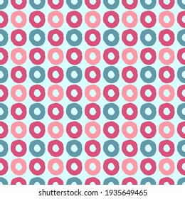 Seamless pattern with uneven multicolored circles for surface design and other design projects