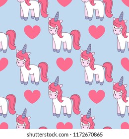 Seamless pattern of unicorn