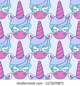 Seamless pattern of unicorn