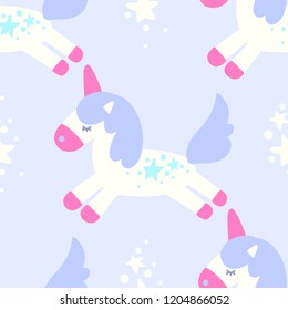 Seamless pattern of unicorn