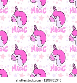 Seamless pattern of unicorn