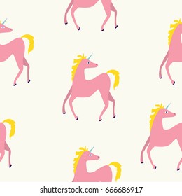 seamless pattern Unicorn Flat style 