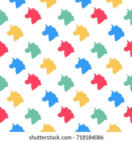 Seamless pattern with unicorn head. It can be used for packaging, wrapping paper, textile, phone case etc.