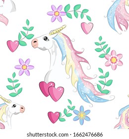 Patrón sin soldadura con silueta de unicornio. Un bonito fondo mágico. Papel tapiz de fantasía