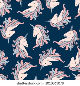 Seamless pattern with unicorns.