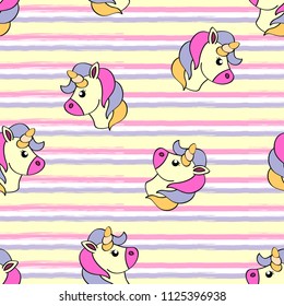 Seamless pattern with unicorns