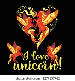 Seamless pattern. Unicorns in love