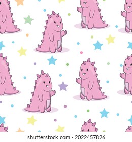 Seamless pattern with unicorns, star, Vector background, stickers, Hand drawn.