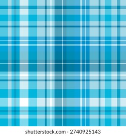 Seamless pattern in unique blue colors for plaid, fabric, textile, clothes, tablecloth and other things. Vector image.