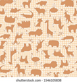 Seamless pattern with unique and cute animals,