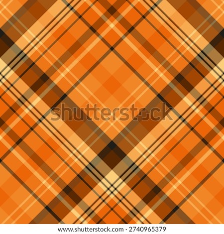 Seamless pattern in unique orange, yellow, brown and black colors for plaid, fabric, textile, clothes, tablecloth and other things. Vector image. 2