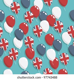 seamless pattern of united kingdom balloons with clipping mask