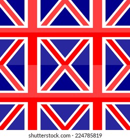 Seamless pattern with United Kingdom flag. Vector background