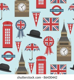 seamless pattern with united kingdom graphics, with clipping path