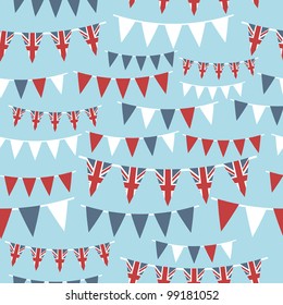 Seamless Pattern Of United Kingdom Party Bunting, With Clipping Path