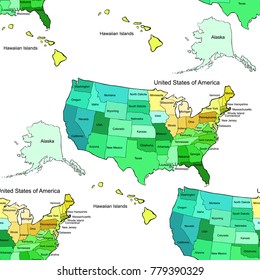 seamless pattern united states of america map  vector illustration