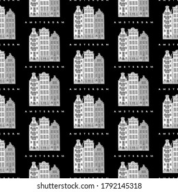Seamless pattern of unreadable letter. Black and white handwritten сalligraphy. Female handwriting in ink. Vector illustration.