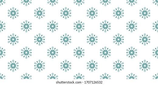 Seamless pattern, unusual flowers of aquamarine (blue) color on a white background. Pattern for textile, fabric, clothes, wallpaper ... Stock vector illustration.