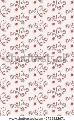 Seamless pattern with unusual strawberry leaves and berries.