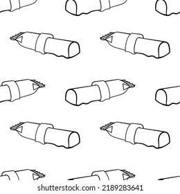 Seamless Pattern With Unwrapped Candy Bar Hand Drawn Doodle Outline Vector