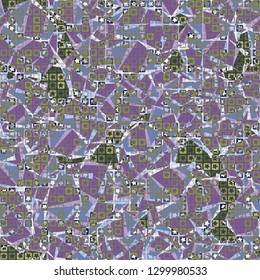 Seamless pattern. The upper layer consists of five-pointed stars inscribed in squares, of different transparency.
The background consists of fragments forming a marble pattern. Editable.