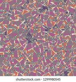 Seamless pattern. The upper layer consists of five-pointed stars inscribed in squares, of different transparency.
The background consists of fragments forming a marble pattern. Editable.