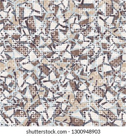 Seamless pattern. The upper layer consists of five-pointed stars inscribed in squares, of different transparency.
Background consists of needles and stains. Editable.