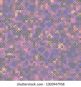 Seamless pattern. The upper layer consists of five-pointed stars inscribed in squares, of different transparency.
The background consists of a placer of triangles and squares. Editable.