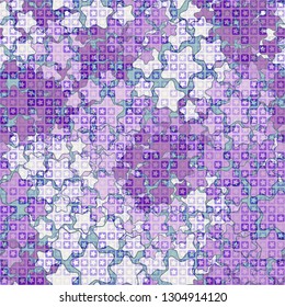 Seamless pattern. The upper layer consists of five-pointed stars inscribed in squares, of different transparency.
The background consists of rounded five-pointed stars. Editable.