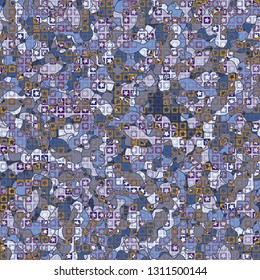 Seamless pattern. The upper layer consists of five-pointed stars inscribed in squares, of different transparency.
The background consists of scattered dumbbell-shaped figures.