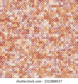 Seamless pattern. The upper layer consists of five-pointed stars inscribed in squares, of different transparency.
Background consisting of chaos of elongated trapezium. Editable.