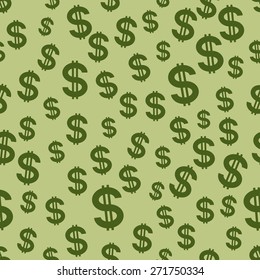 Seamless pattern of the US dollar symbols