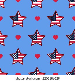 Seamless pattern of US Flag star icons