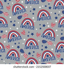 Seamless pattern for US holidays. Good for textile print, poster, card, cover, wrapping and wallpaper.