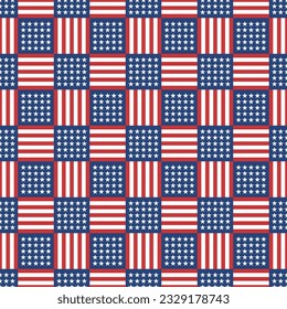 Seamless pattern with USA flag