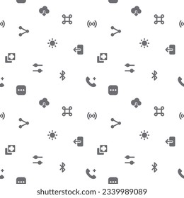 Seamless pattern with user interface icon on white background. Included the icons as chat, ui, basic, social, network, app, contact, application And Other Elements.