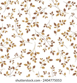 Seamless pattern using abstract and impressively drawn plants,