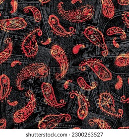 Seamless pattern using paisley material,