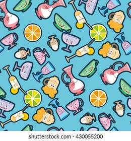 Seamless pattern with utensils for the bar. 