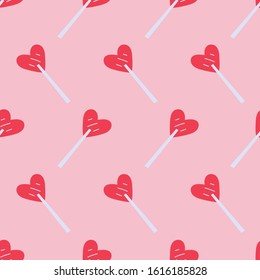seamless pattern, Valentine Heart Lollipop art background design for fabric scarf and decor