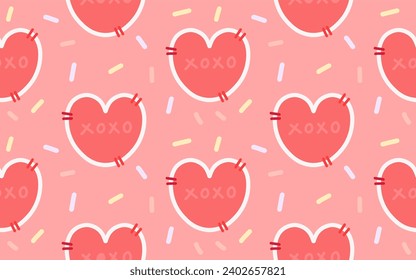 seamless pattern valentine heart vector