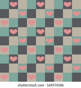 Seamless pattern with valentine hearts.