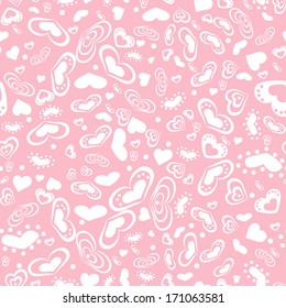 Seamless pattern with valentine hearts.