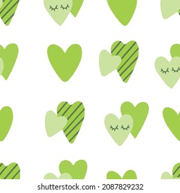 Seamless pattern with valentine hearts, sketch drawing for your design