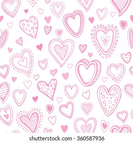 Seamless pattern with valentine hearts. Vector illustration EPS10