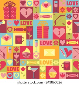 Seamless pattern Valentine's Day�. It can be used for decorating of wrapping paper, invitations, cards.